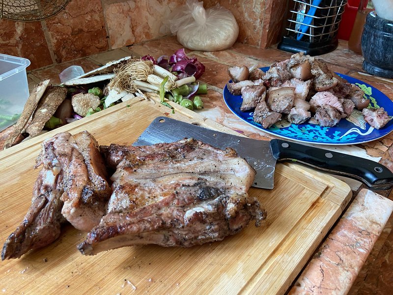 Canh Sườn non cải cúc