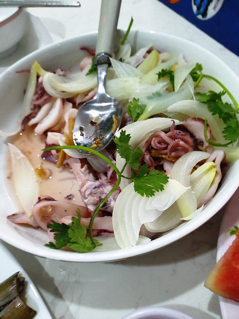 Mực xào hành tây