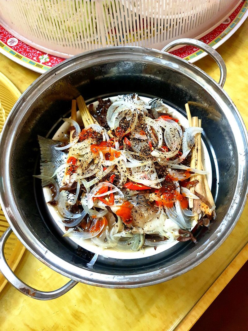 Cá chẽm xào đậu que